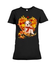 Autumn Leaf - old english bulldog Premium Fit Ladies Tee tile