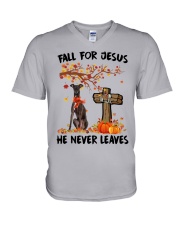 Autumn Cross - Italian Greyhound 1 V-Neck T-Shirt tile
