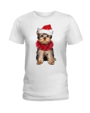 Christmas Cheer - Yorkshire Terrier 3 Ladies T-Shirt tile