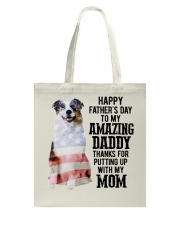 Happy Father Day - Blue Merle Aussie Tote Bag tile