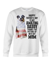 Happy Father Day - Blue Merle Aussie Crewneck Sweatshirt tile
