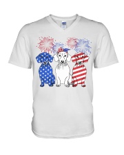 American Firework - Dachshund V-Neck T-Shirt tile