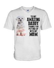 Amazing Daddy - Maltese V-Neck T-Shirt tile