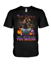 Karma - BLACK Brussels Griffon V-Neck T-Shirt tile