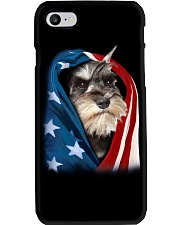 American flag - Miniature Schnauzer Phone Case tile