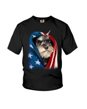 American flag - Miniature Schnauzer Youth T-Shirt tile