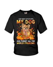 Forget Problems - Long-haired Tan Chihuahua Youth T-Shirt tile