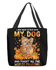 Forget Problems - Long-haired Tan Chihuahua All-Over Tote tile