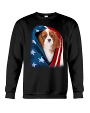 American flag - Cavalier King Charles Spaniel 3 Crewneck Sweatshirt tile