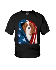 American flag - Cavalier King Charles Spaniel 3 Youth T-Shirt tile