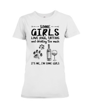 some girls love dogs tattoos Premium Fit Ladies Tee tile
