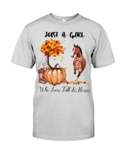 Girl Love Fall And Horses Premium Fit Mens Tee tile