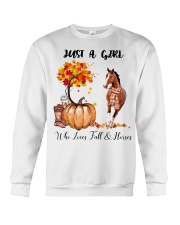 Girl Love Fall And Horses Crewneck Sweatshirt tile