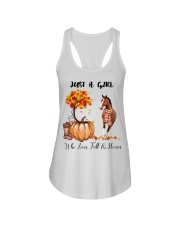 Girl Love Fall And Horses Ladies Flowy Tank tile