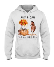 Girl Love Fall And Horses Hooded Sweatshirt tile