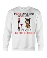 She Also Needs - Long Haired Chihuahua Crewneck Sweatshirt tile