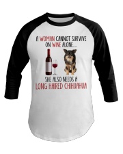 She Also Needs - Long Haired Chihuahua Baseball Tee tile