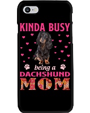 Kinda Busy - BLACK LONG HAIRED Dachshund Phone Case tile