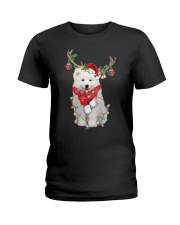 Reindeer - Samoyed Ladies T-Shirt tile