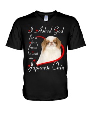 He Sent - Japanese Chin 1 V-Neck T-Shirt tile