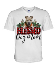 Blessed Dog Mom - Pitbulll 1 V-Neck T-Shirt tile