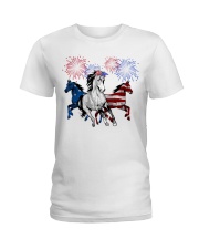 American Firework - Horses Ladies T-Shirt tile