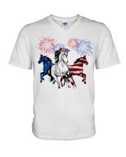 American Firework - Horses V-Neck T-Shirt tile