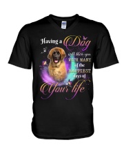 Happiest - Leonberger V-Neck T-Shirt tile