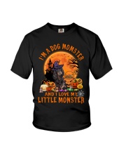 Monster - Black Long-haired Dachshund Youth T-Shirt tile