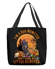 Monster - Black Long-haired Dachshund All-Over Tote tile