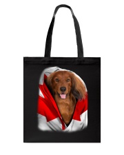 Canada Flag - Red Long Haired Dachshund Tote Bag tile
