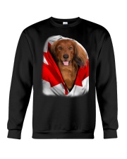 Canada Flag - Red Long Haired Dachshund Crewneck Sweatshirt tile