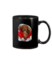 Canada Flag - Red Long Haired Dachshund Mug tile