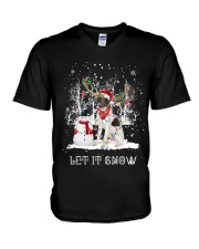 Xmas Reindeer - Borzoi V-Neck T-Shirt tile