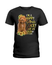 I Am Happy Go Lucky labradoodle Ladies T-Shirt tile