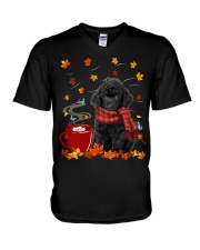 Hot Chocolate - BLACK Toy Poodle V-Neck T-Shirt tile