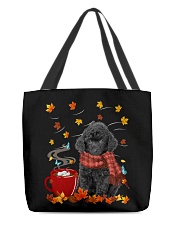 Hot Chocolate - BLACK Toy Poodle All-Over Tote tile