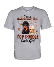 Pumpkin Kinda - BLACK Toy Poodle V-Neck T-Shirt tile