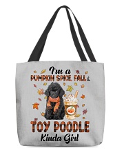 Pumpkin Kinda - BLACK Toy Poodle All-Over Tote tile