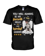 Hardest Goodbye - Standard Schnauzer V-Neck T-Shirt tile