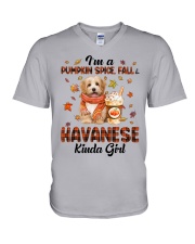 Pumpkin Kinda - Havanese 3 V-Neck T-Shirt tile