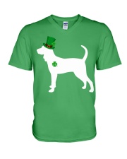 Lucky Shamrock - Redbone Coonhound V-Neck T-Shirt tile
