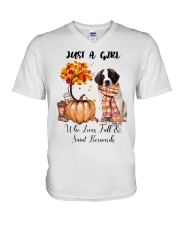 Fall And - Saint Bernard V-Neck T-Shirt tile
