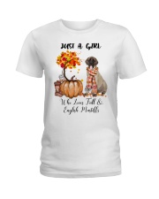 Fall And - English Mastiff Ladies T-Shirt tile