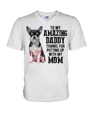 Amazing Daddy - Chihuahua V-Neck T-Shirt tile