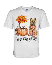 It is Fall - Cairn Terrier V-Neck T-Shirt tile