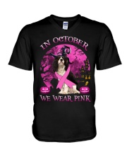 Pink Moon - Cavalier King Charles Spaniel 3 V-Neck T-Shirt tile