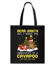 Dear Santa - RED Cavapoo Tote Bag tile