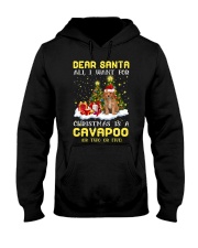 Dear Santa - RED Cavapoo Hooded Sweatshirt front