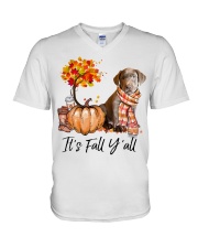 It is Fall - Labrador Retriever V-Neck T-Shirt tile